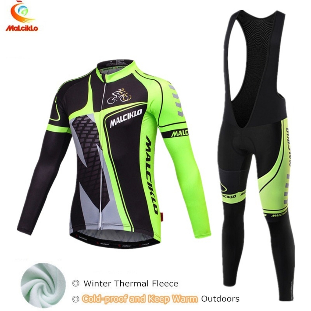 Malciklo Winter Cycling Jersey 2019 Men Cycling Clothing Suit Fleece Size Medium